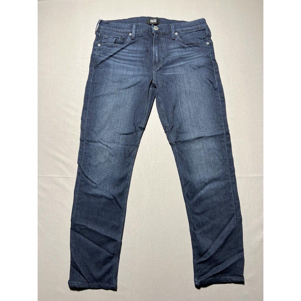 Paige Lennox Jeans Mens 33x28 Brawley Jeans‎ Blue Dark Wash Slim Fit